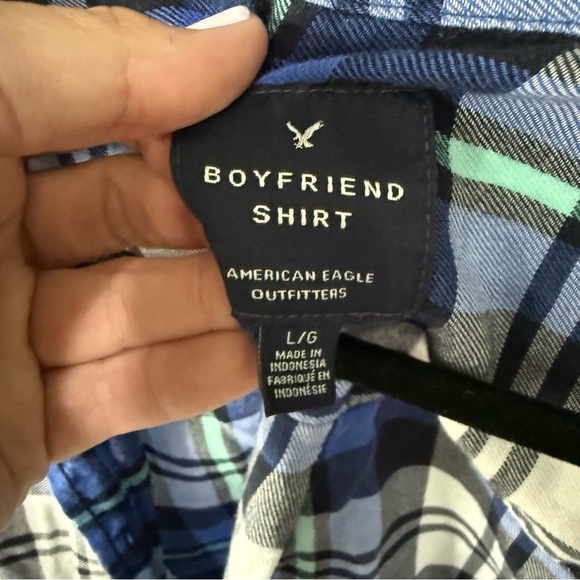 American Eagle Outfitters Plaid Boyfriend Shirt Women’s Size Large - Picture 2 of 4